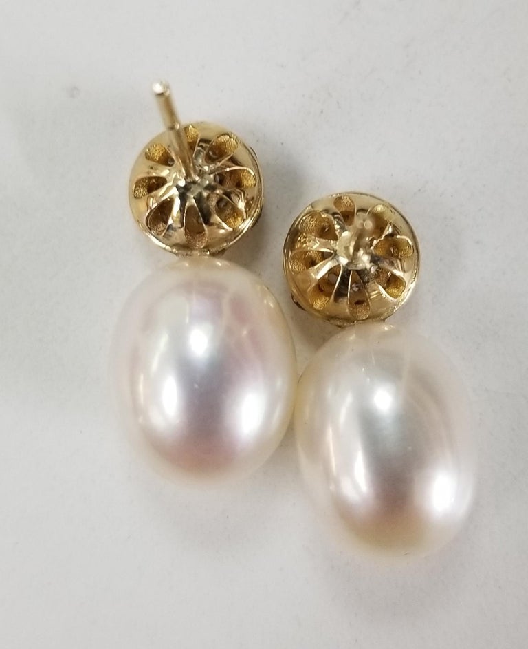 14KT Large Yellow Gold Drop Earrings main image 1