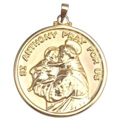 14K Yellow Gold Large Saint Anthony Pendant #21071