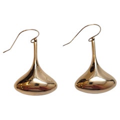 14K Yellow Gold Large Teardrop Earrings #21950