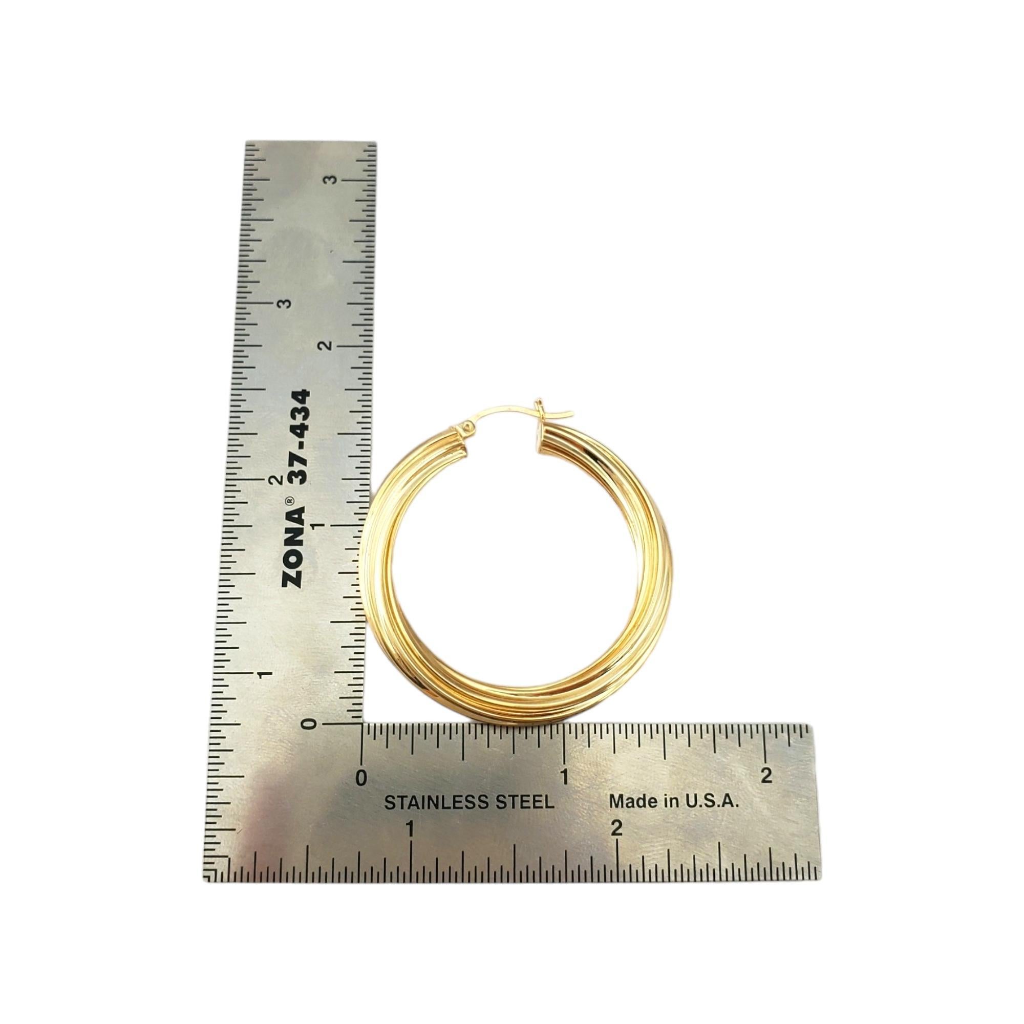 14K Yellow Gold Large Twist Hoop Earrings #17950 For Sale 1