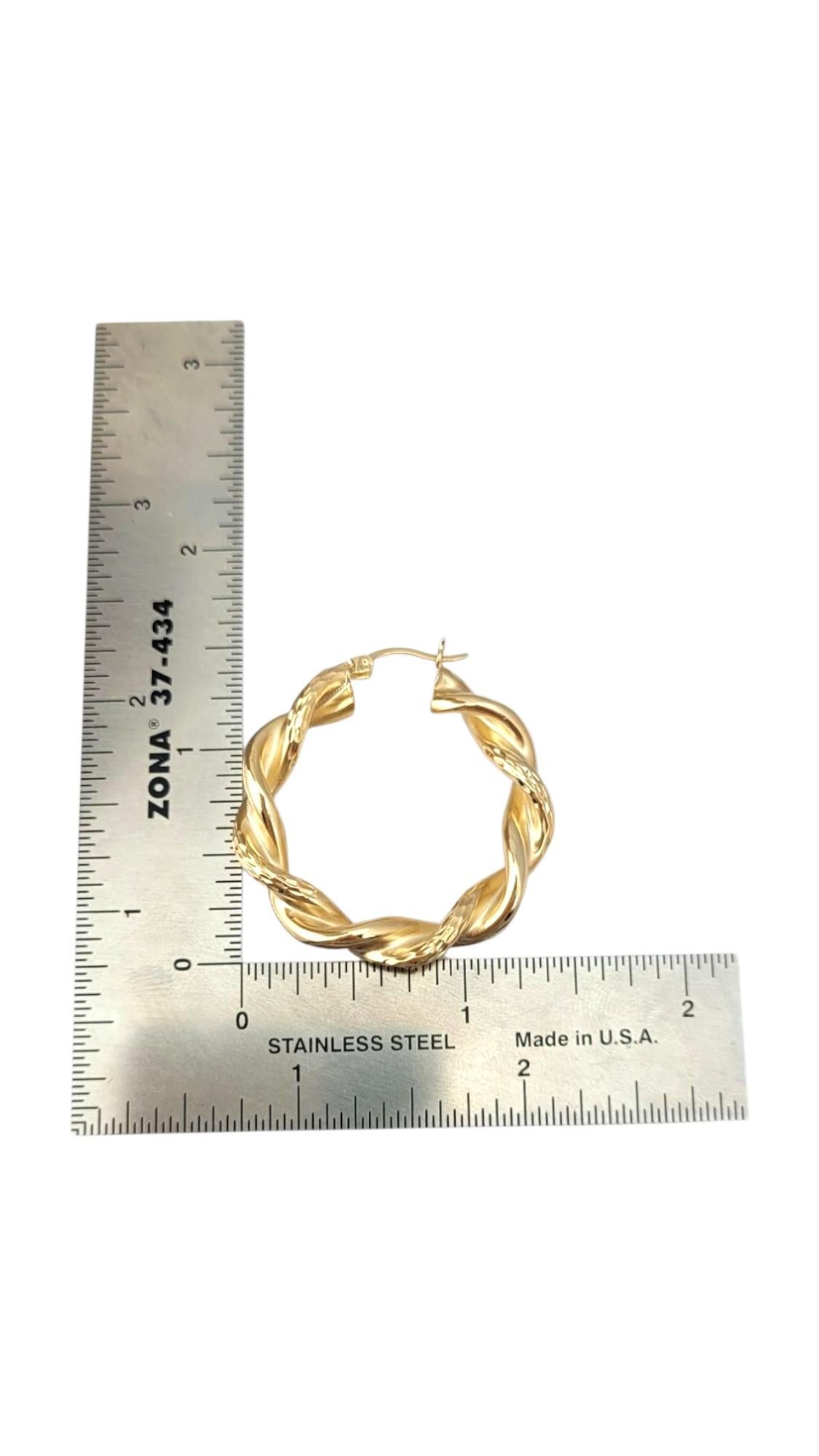 14K Yellow Gold Large Twisted Hoop Earrings #21722 For Sale 1