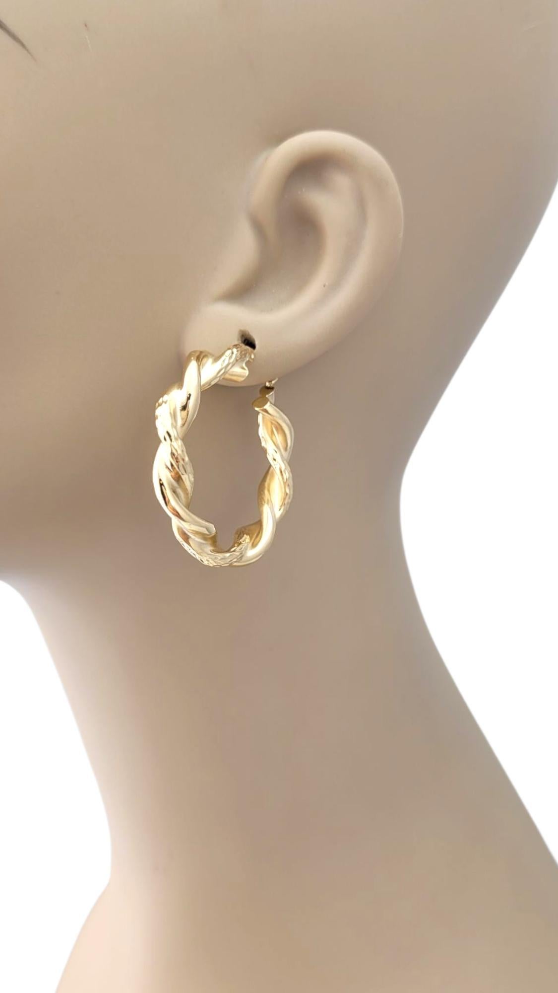14K Yellow Gold Large Twisted Hoop Earrings #21722 For Sale 2