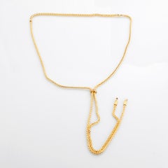 14K Yellow Gold Lariat Necklace With Diamonds