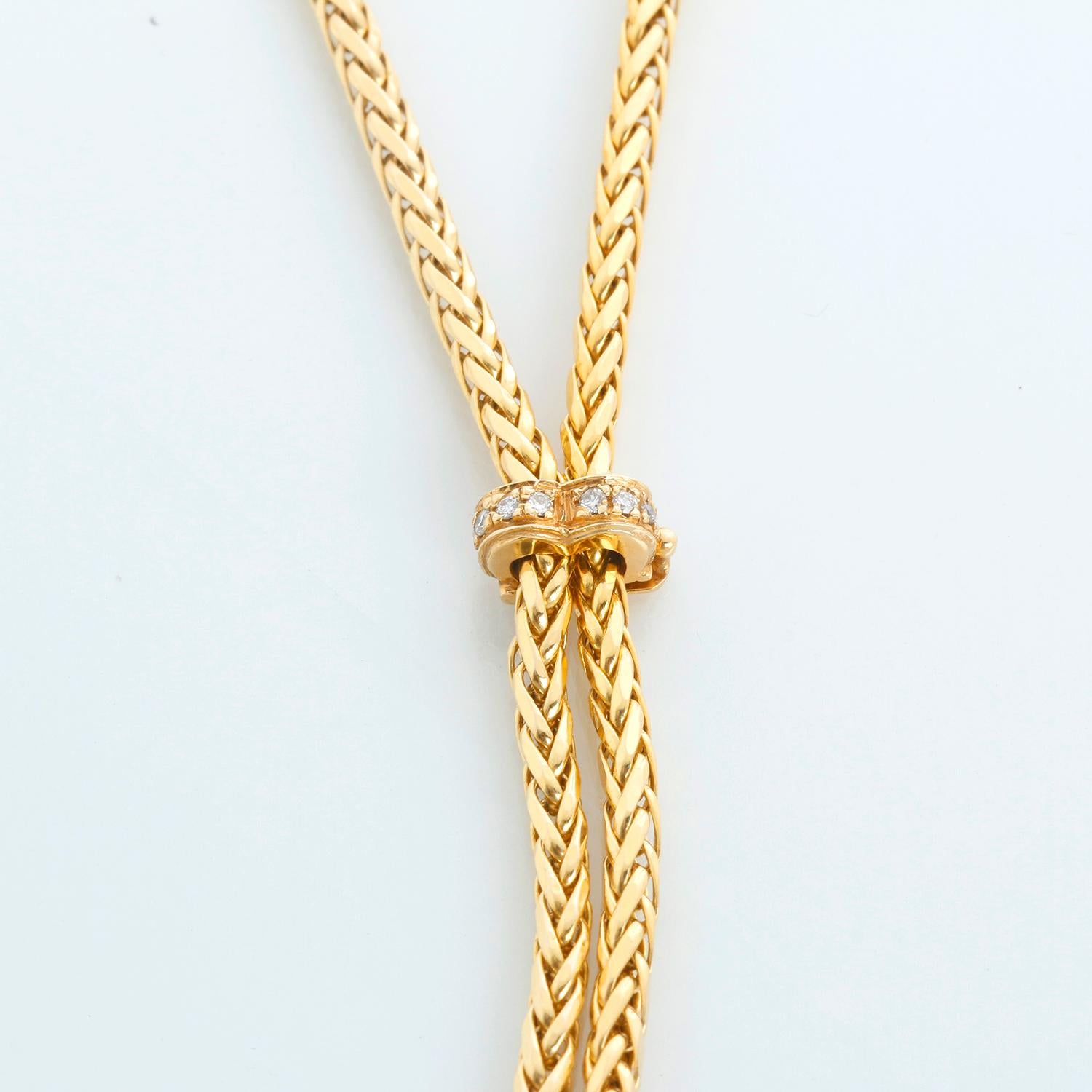 De las mujeres Collar Lariat de Oro Amarillo de 14K con Diamantes en venta