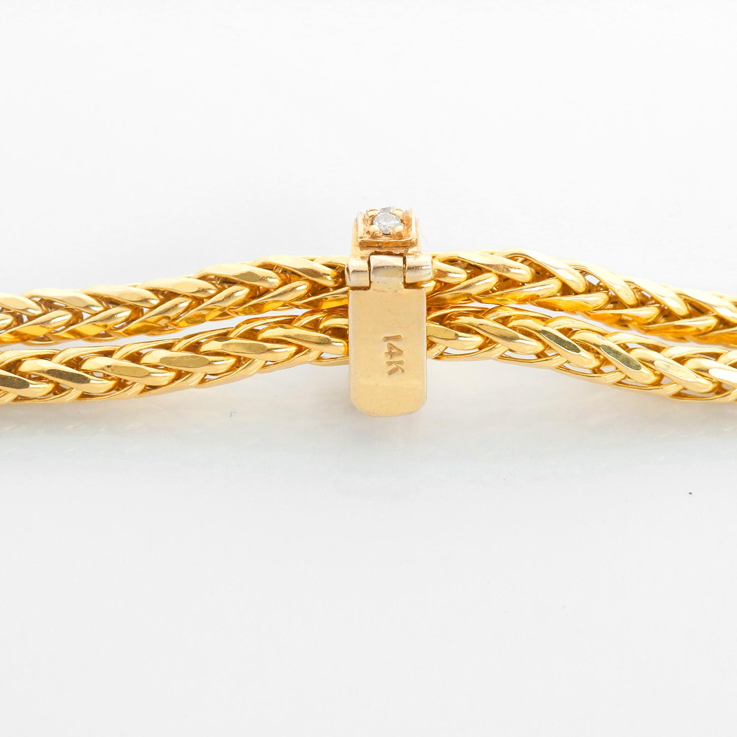 Collar Lariat de Oro Amarillo de 14K con Diamantes en venta 2