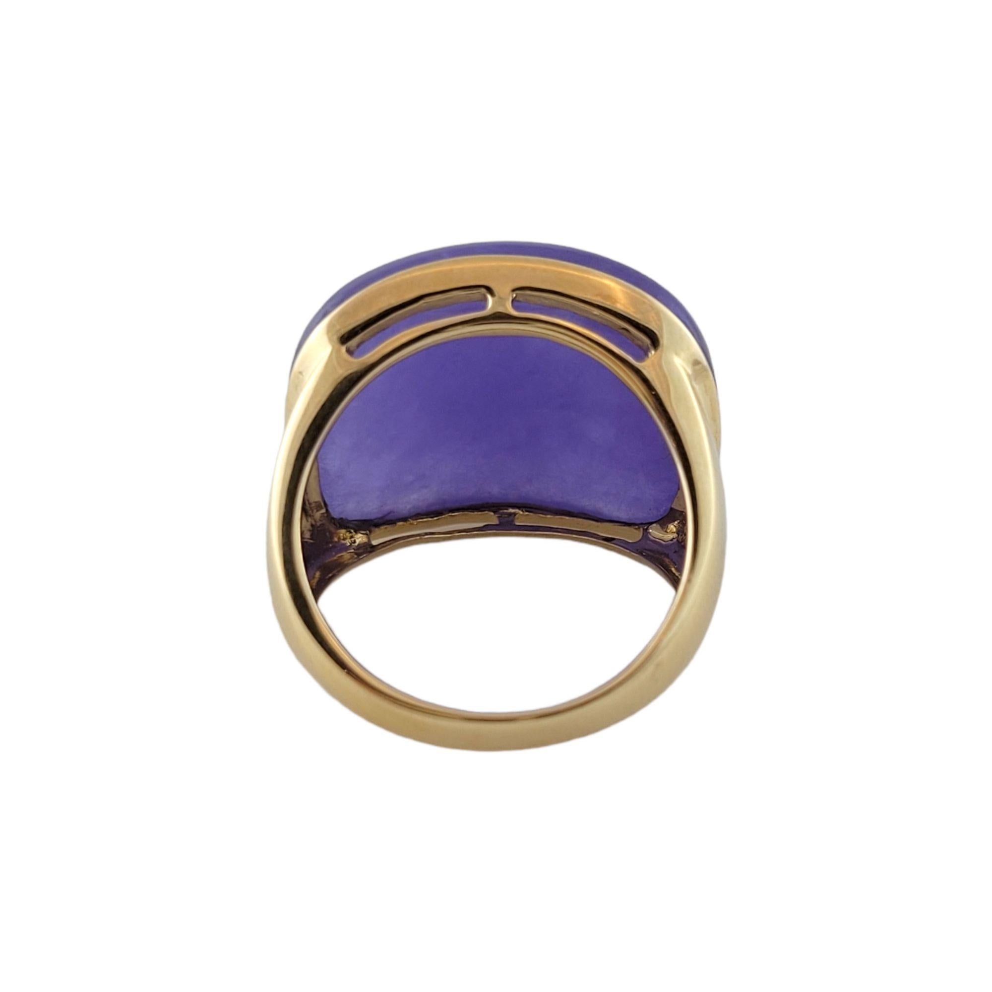 14K Gelbgold Lavendelfarbener Jade-Ring Damen