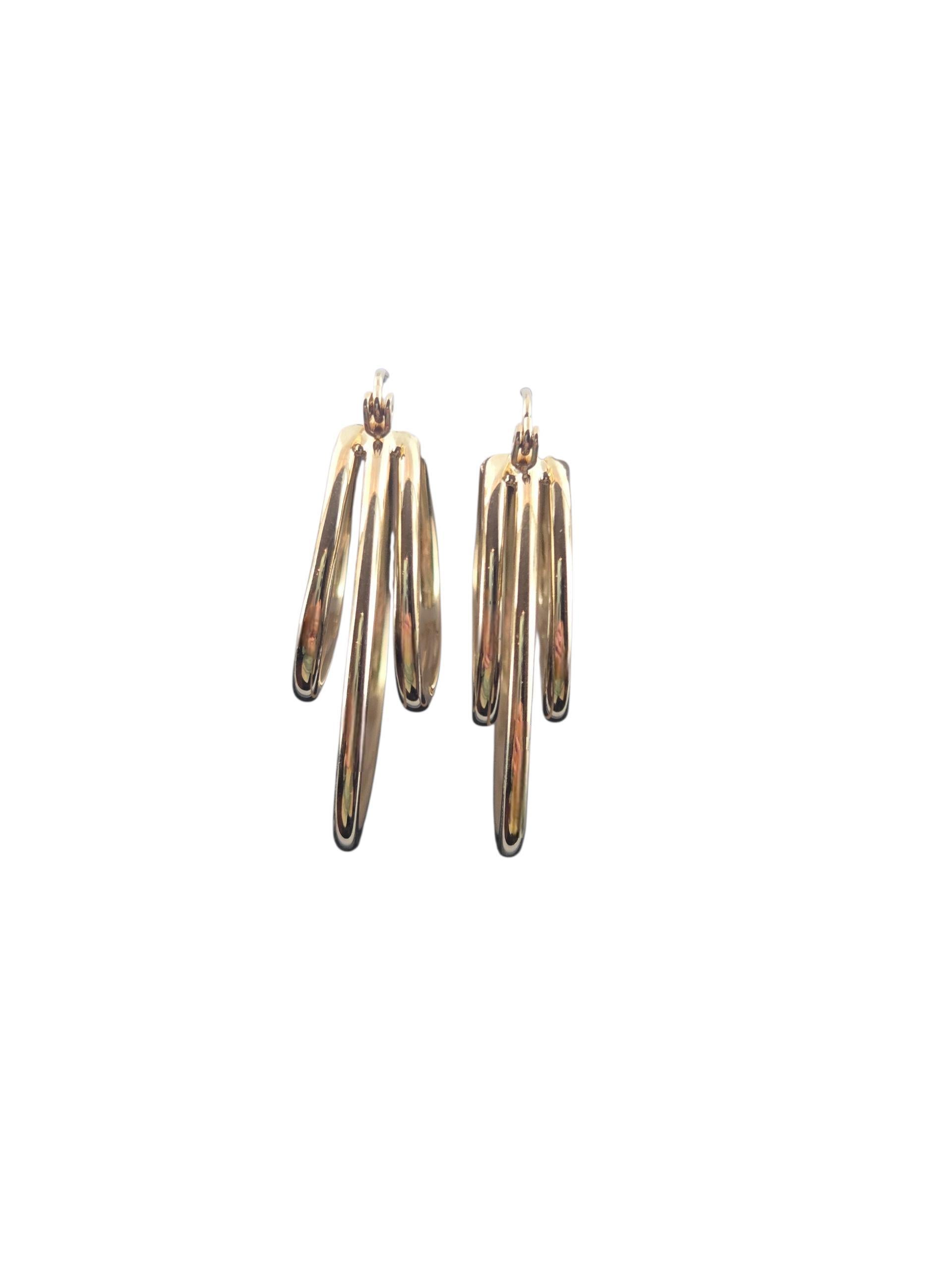Contemporain Boucles d'oreilles triple en or jaune 14k #23243 en vente