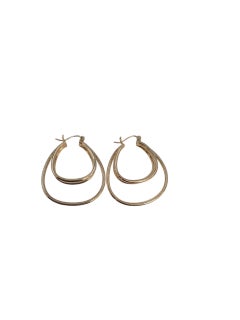 14k Yellow Gold Layered Triple Hoop Earrings #23243