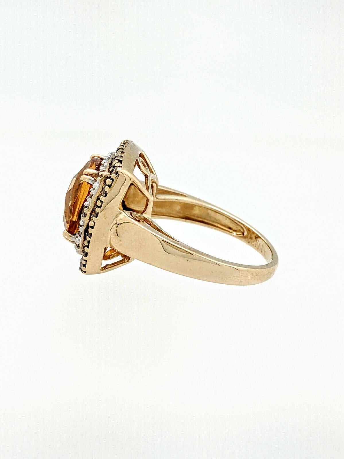 14 Karat Yellow Gold Le Vian Citrine Chocolate Diamond White Sapphire Ring For Sale 1