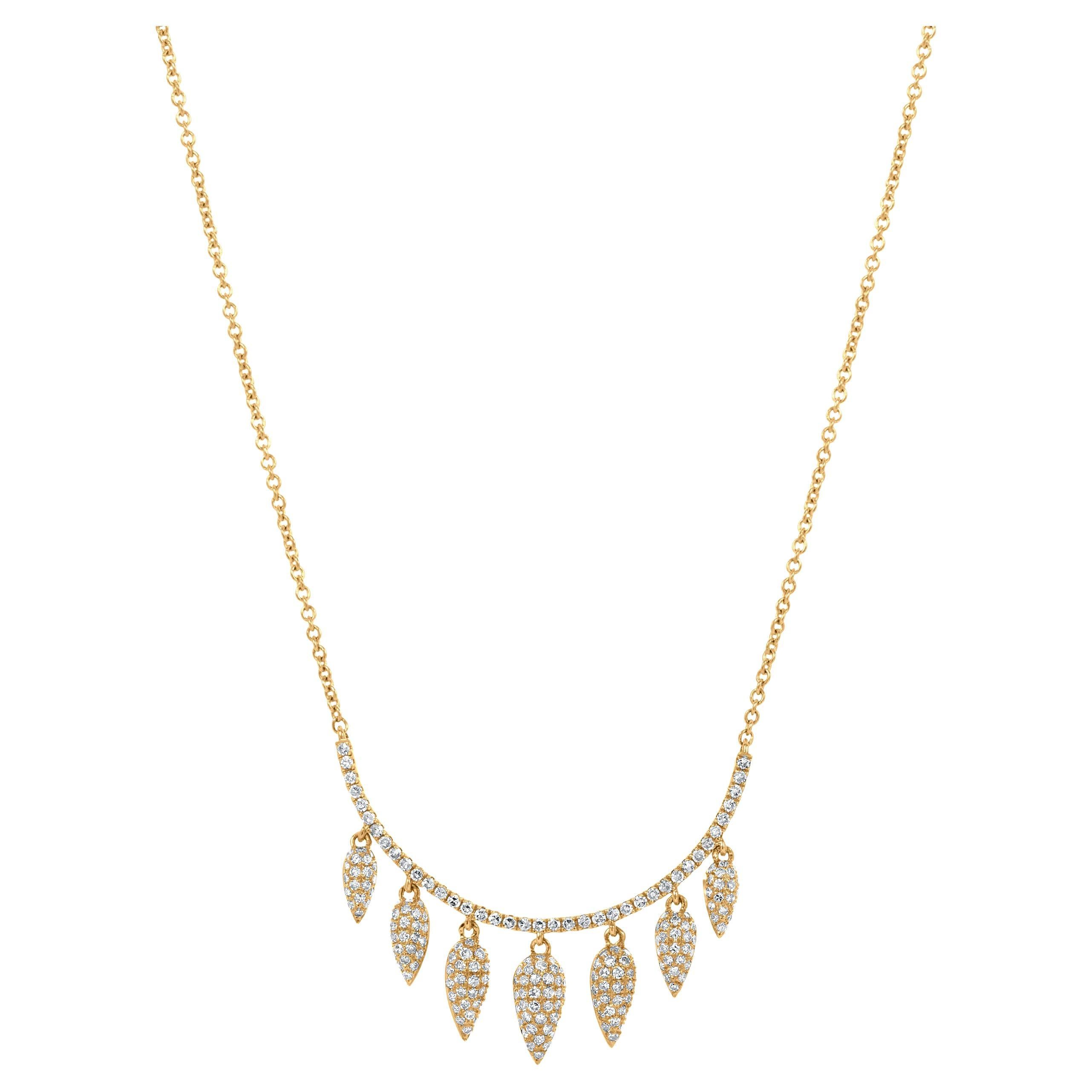 Luxle .65 Cttw Natural Diamond Necklace in 14K Yellow Gold