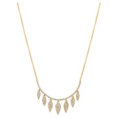 Luxle Leaf Dangle Diamond Necklace in 14K Yellow Gold 