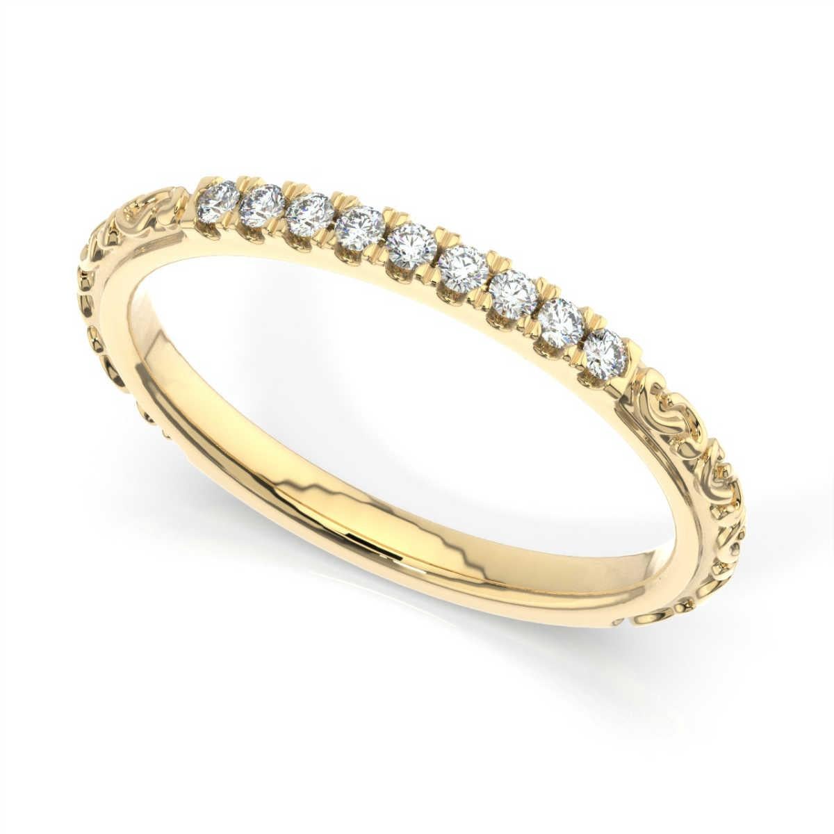 Round Cut 14K Yellow Gold Leia Diamond Ring '1/10 Ct. Tw' For Sale