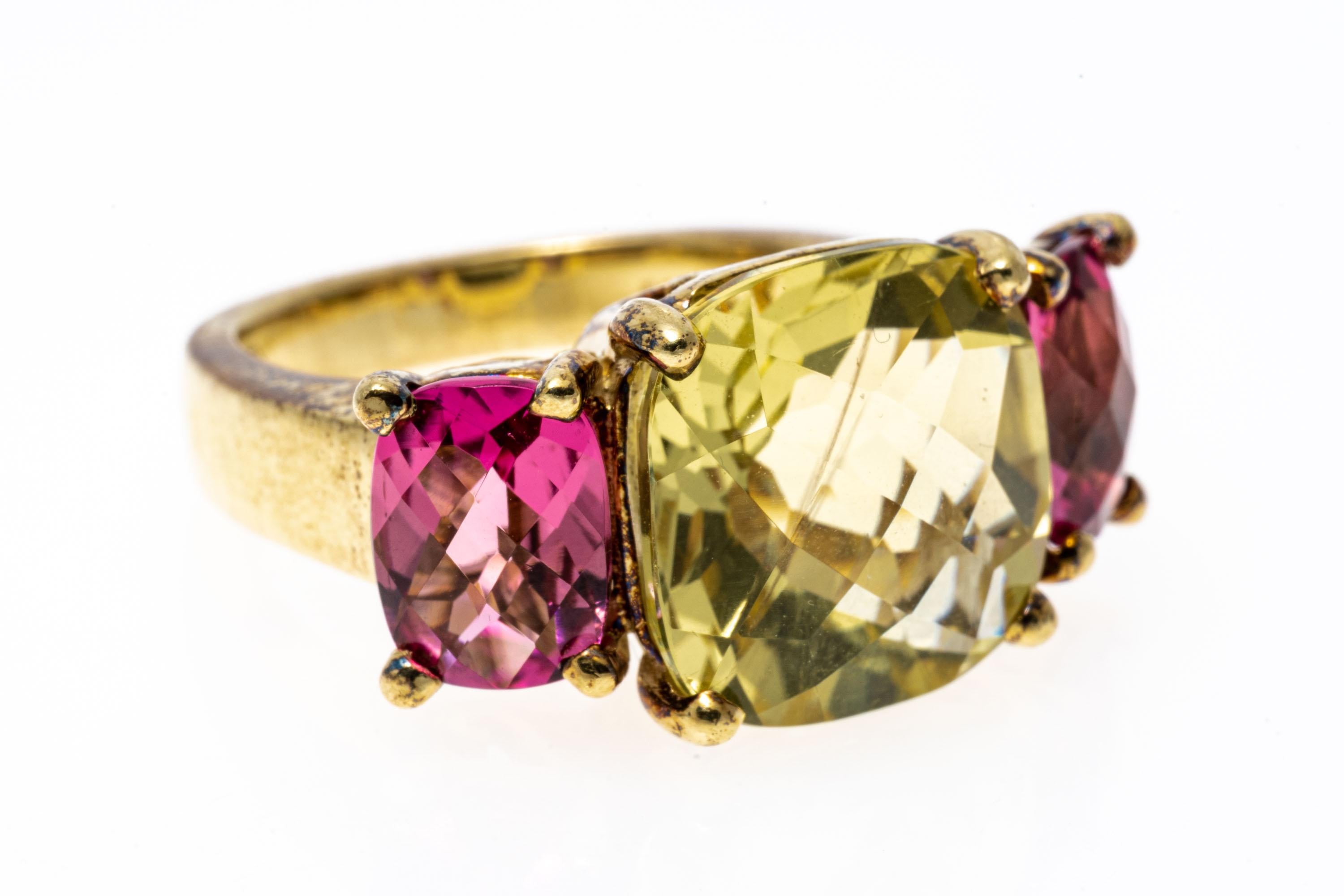 14k gold ring with pink stone