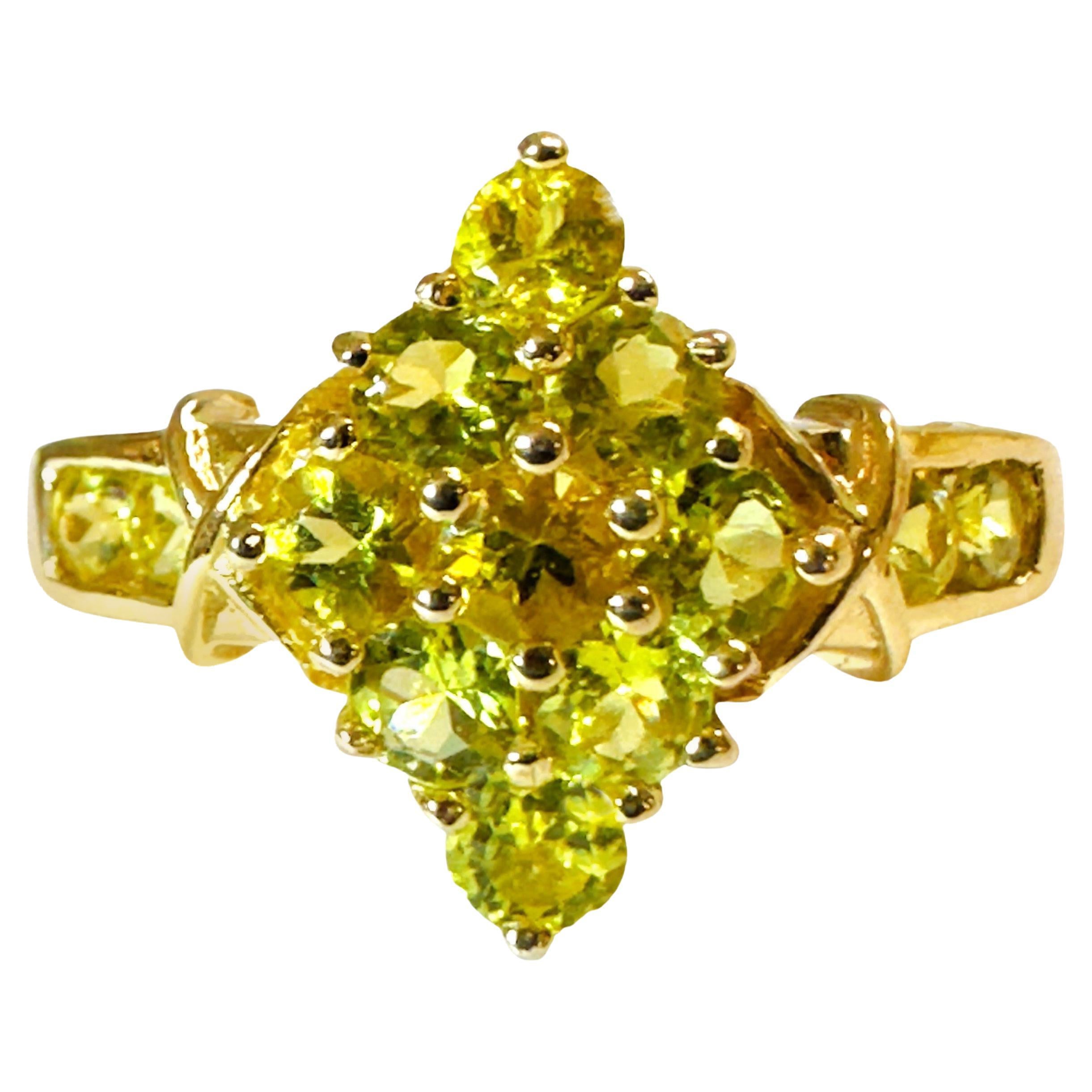 Anello in oro giallo 14K con Citrino taglio diamante da 0,80 carati Misura 6,75