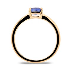14 Karat Yellow Gold Light Blue Sapphire Petite Solitaire Ring '2/3 Carat'