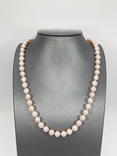 14K Yellow Gold Light Pink Pearl Necklace