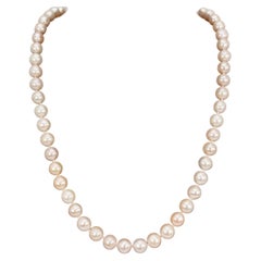 14K Yellow Gold Light Pink Pearl Necklace