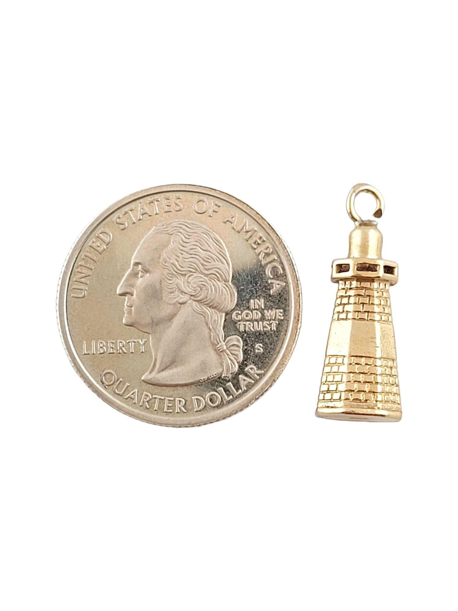14K Yellow Gold Lighthouse Charm #14861 For Sale 1