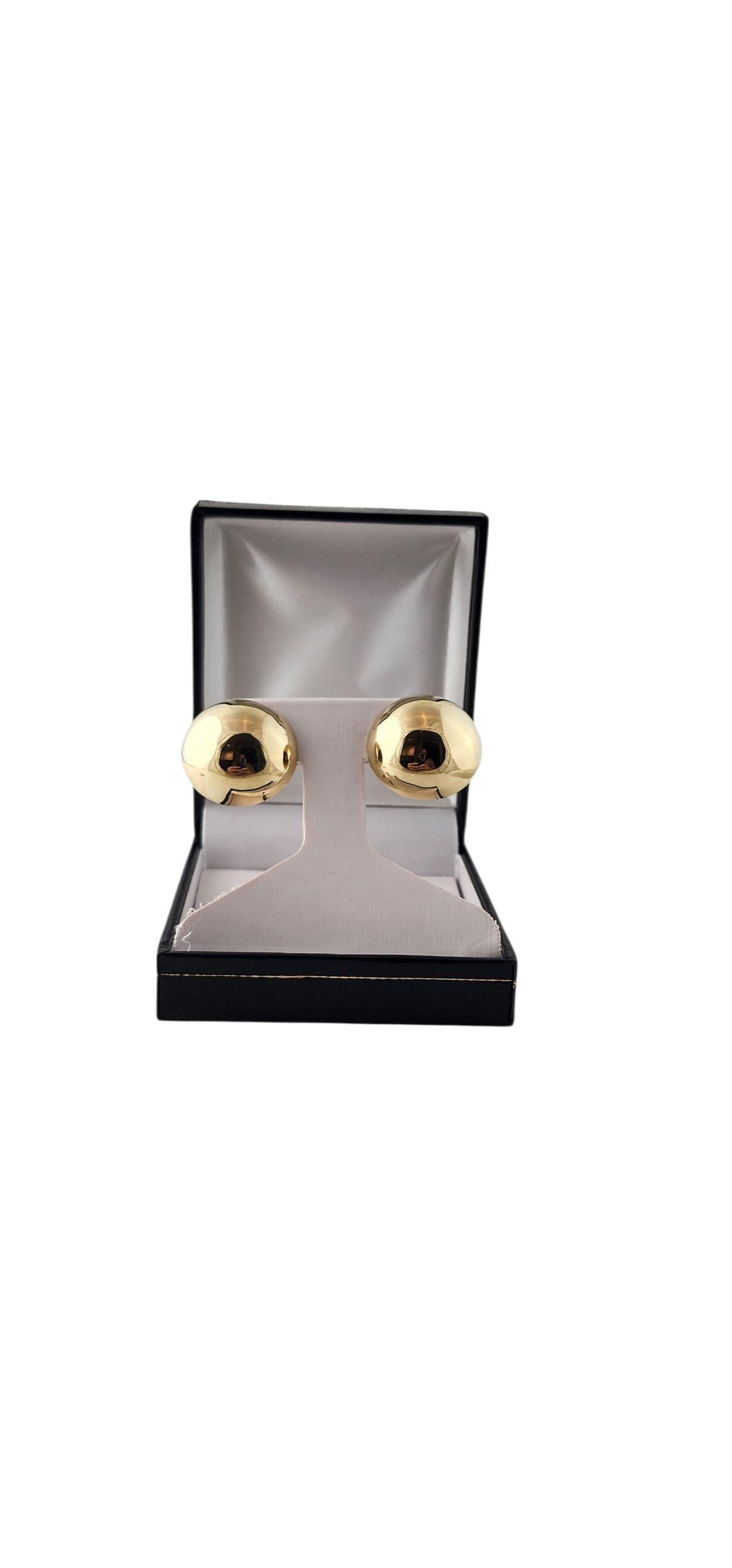 Donna Orecchini a bottone a mezza cupola in oro giallo 14k #23218 in vendita