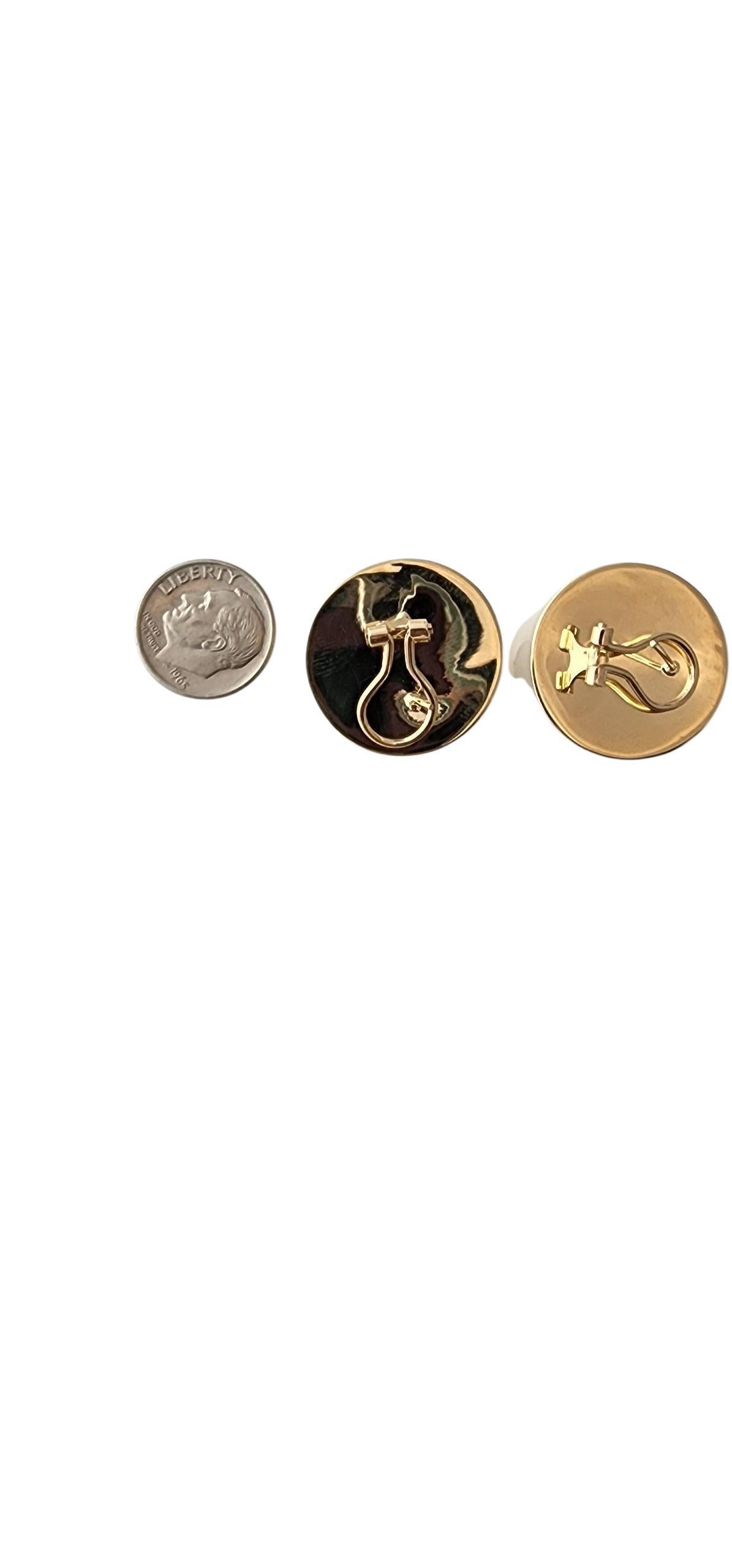 Orecchini a bottone a mezza cupola in oro giallo 14k #23218 in vendita 2