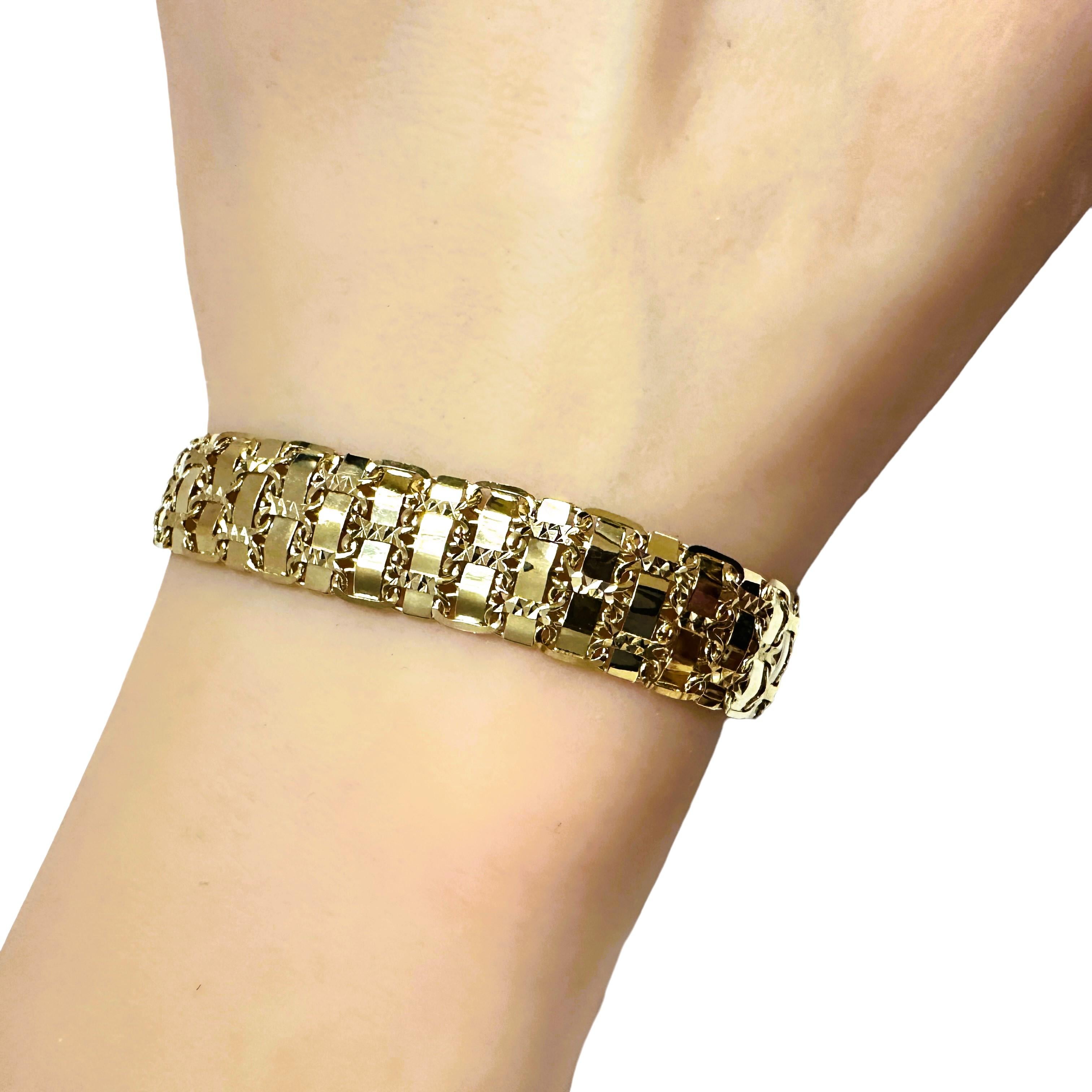 14k Gelbgold Ausgefallenes Gliederarmband 7,25 