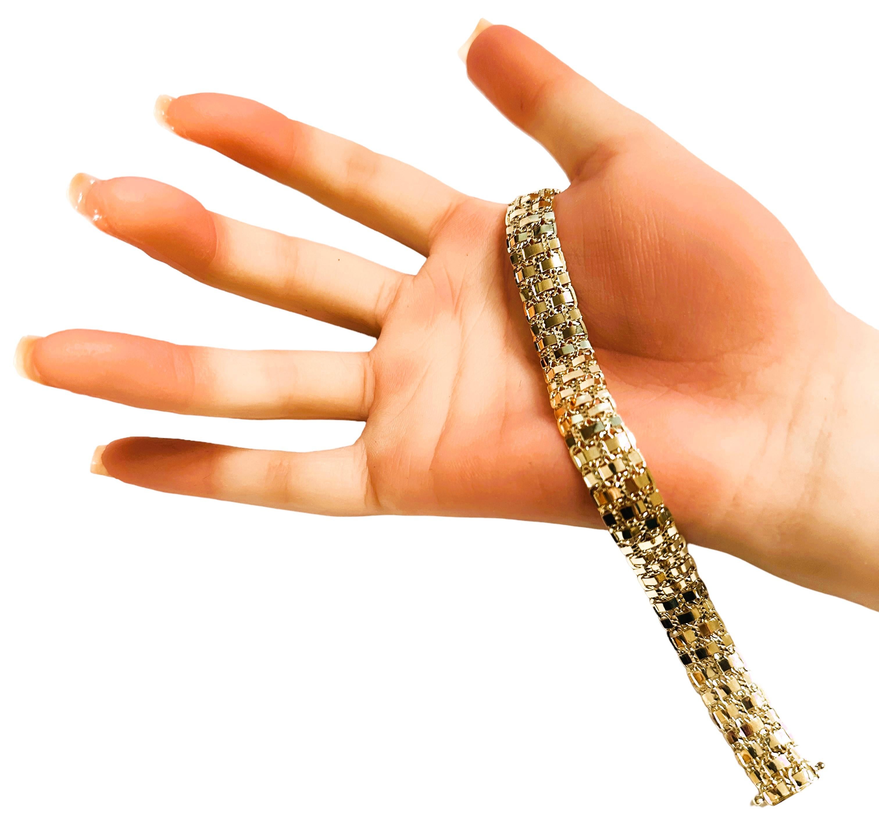 14k Gelbgold Ausgefallenes Gliederarmband 7,25 