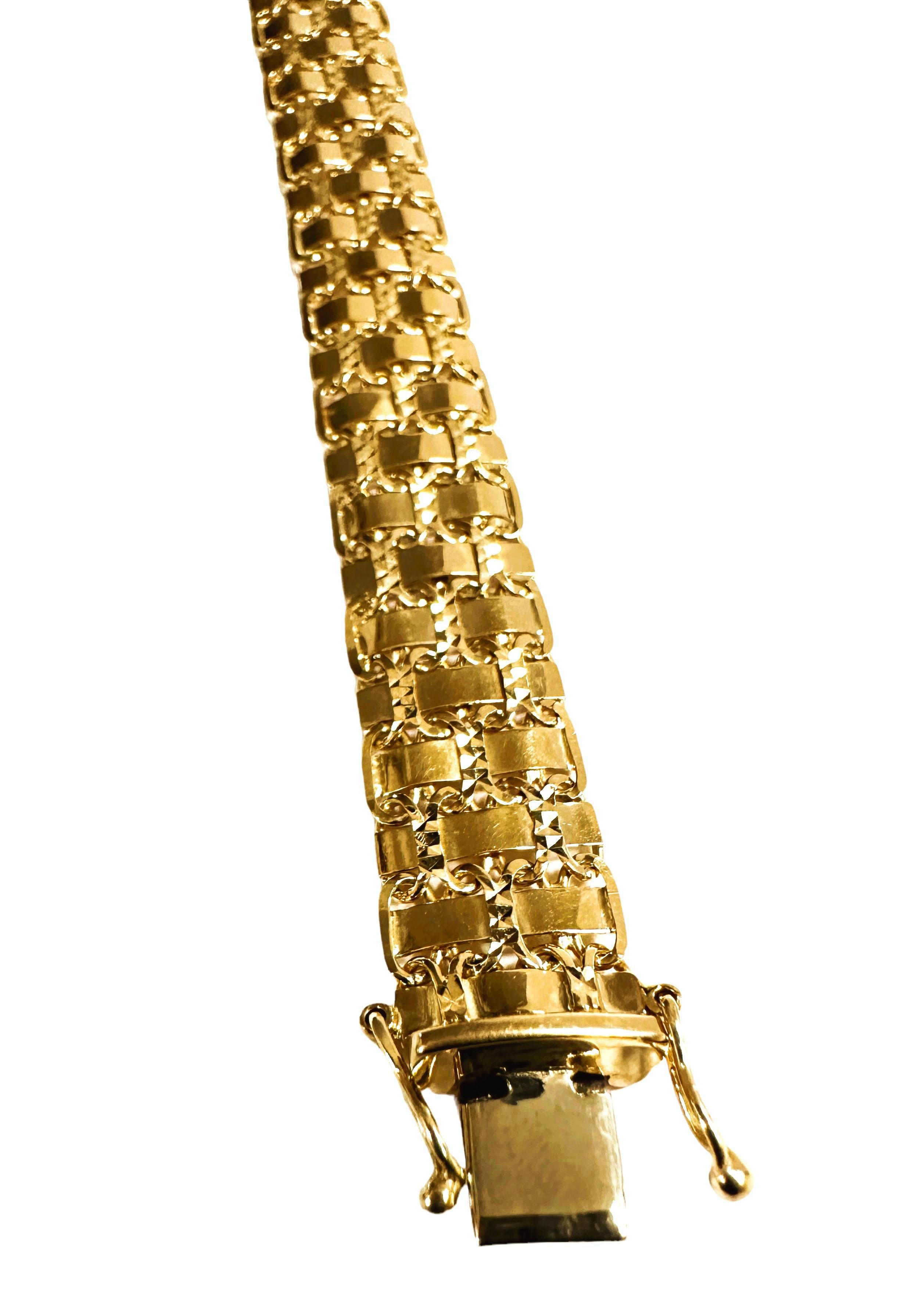 14k Gelbgold Ausgefallenes Gliederarmband 7,25 