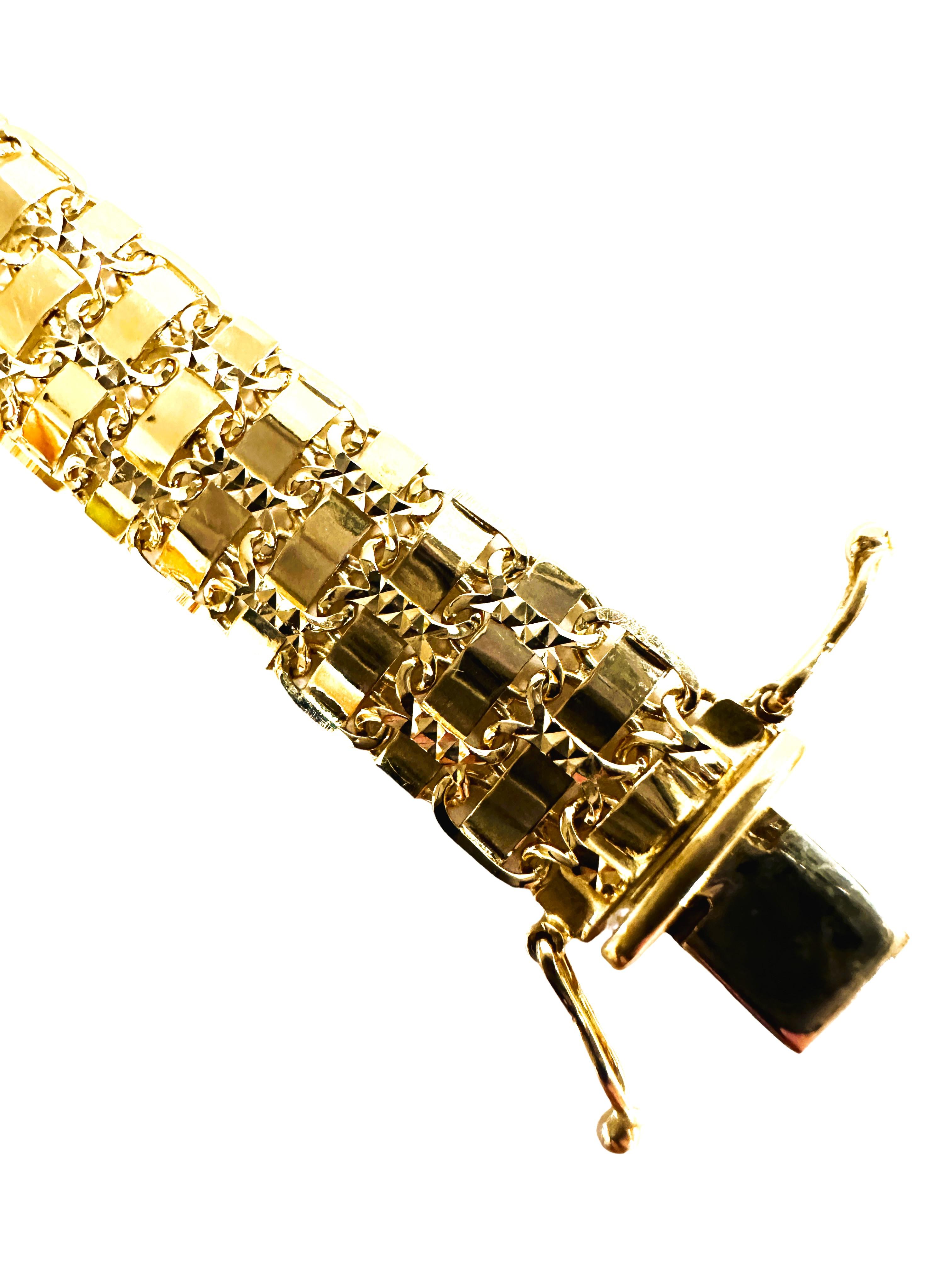 14k Gelbgold Ausgefallenes Gliederarmband 7,25 