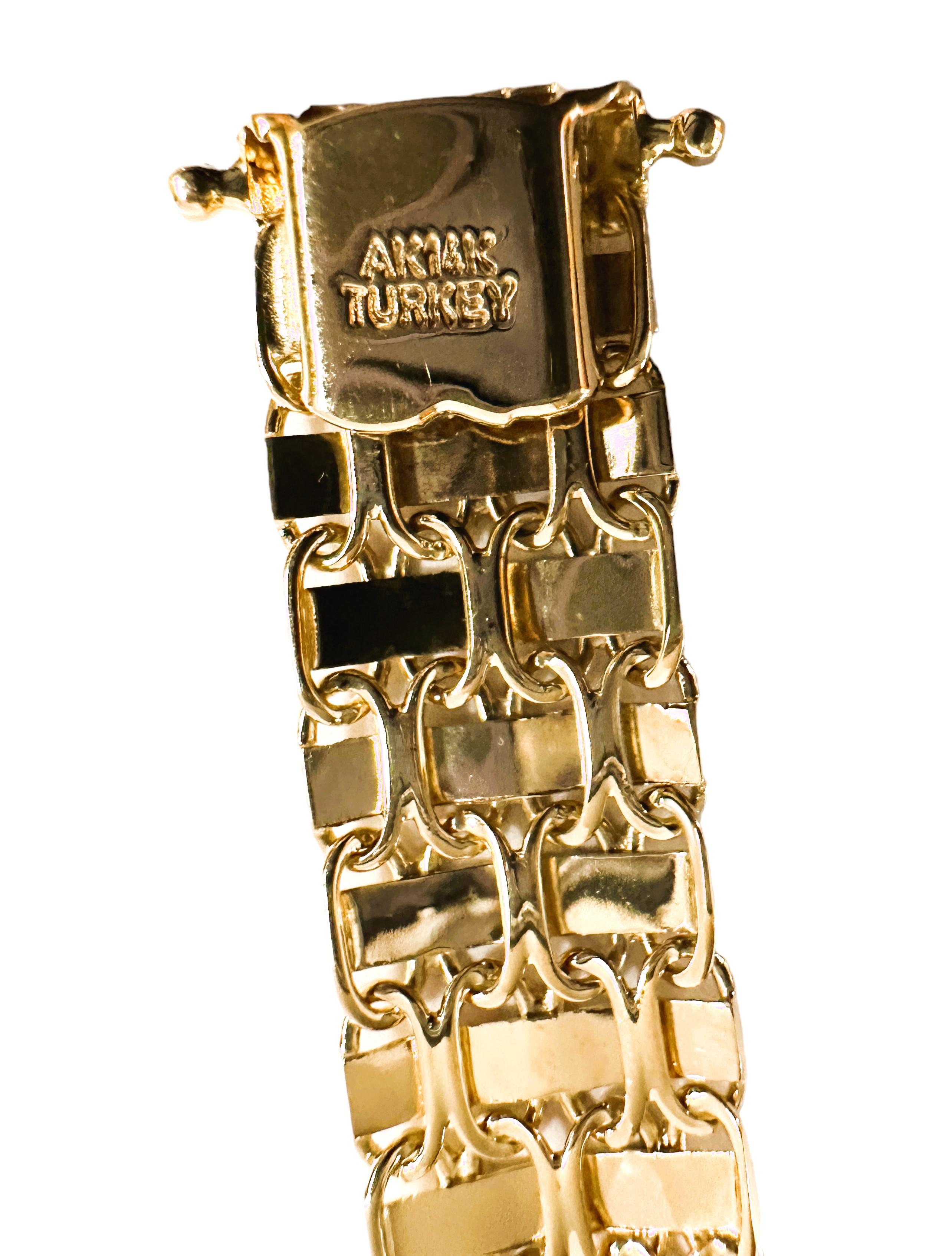 14k Gelbgold Ausgefallenes Gliederarmband 7,25 