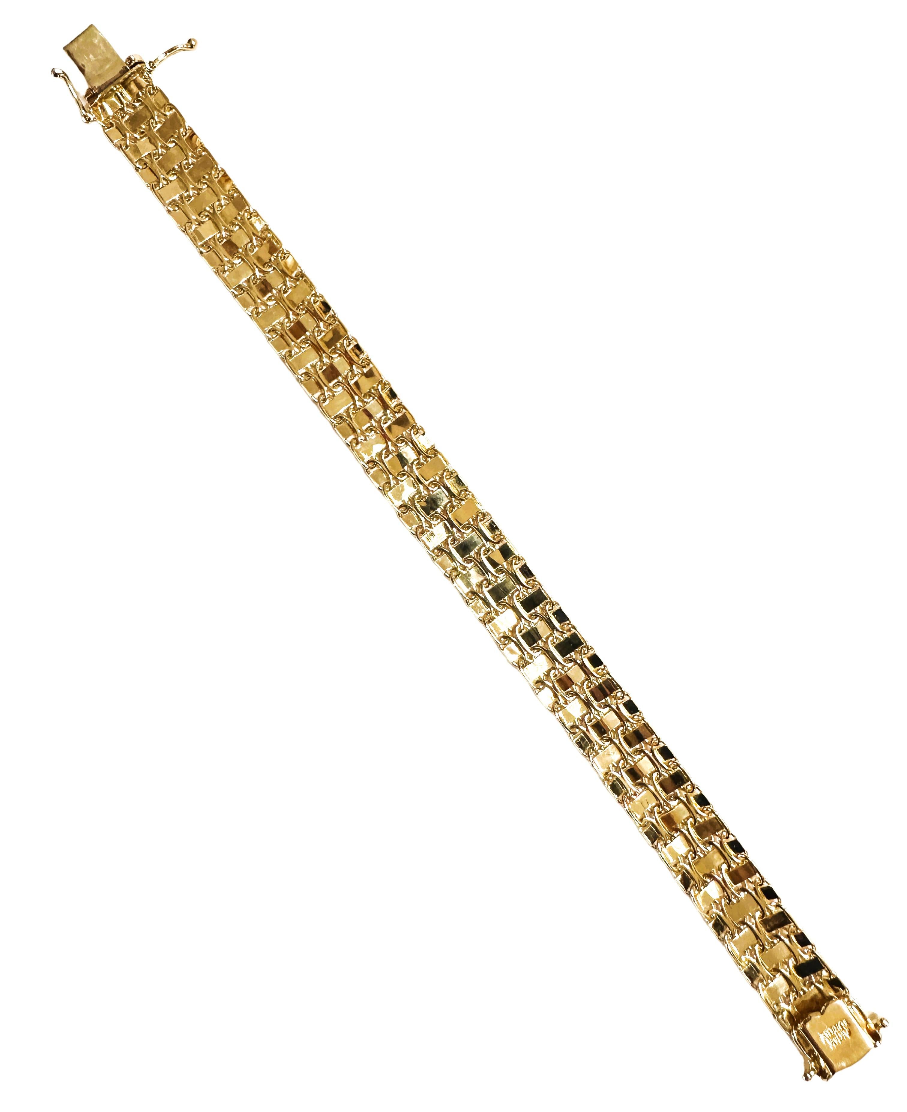 14k Gelbgold Ausgefallenes Gliederarmband 7,25 