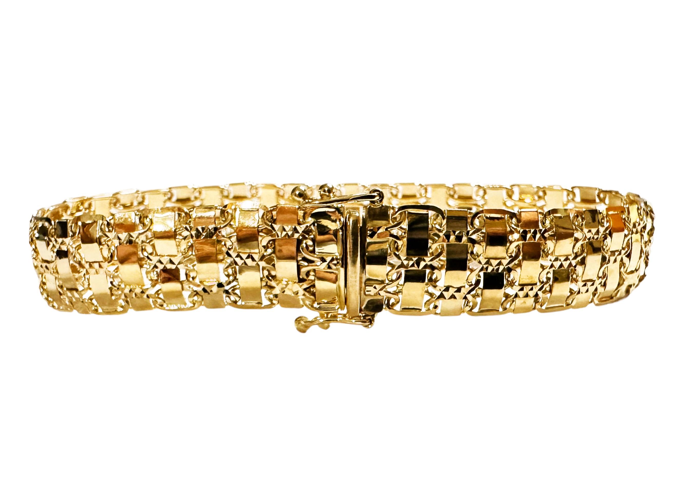 14k Gelbgold Ausgefallenes Gliederarmband 7,25 