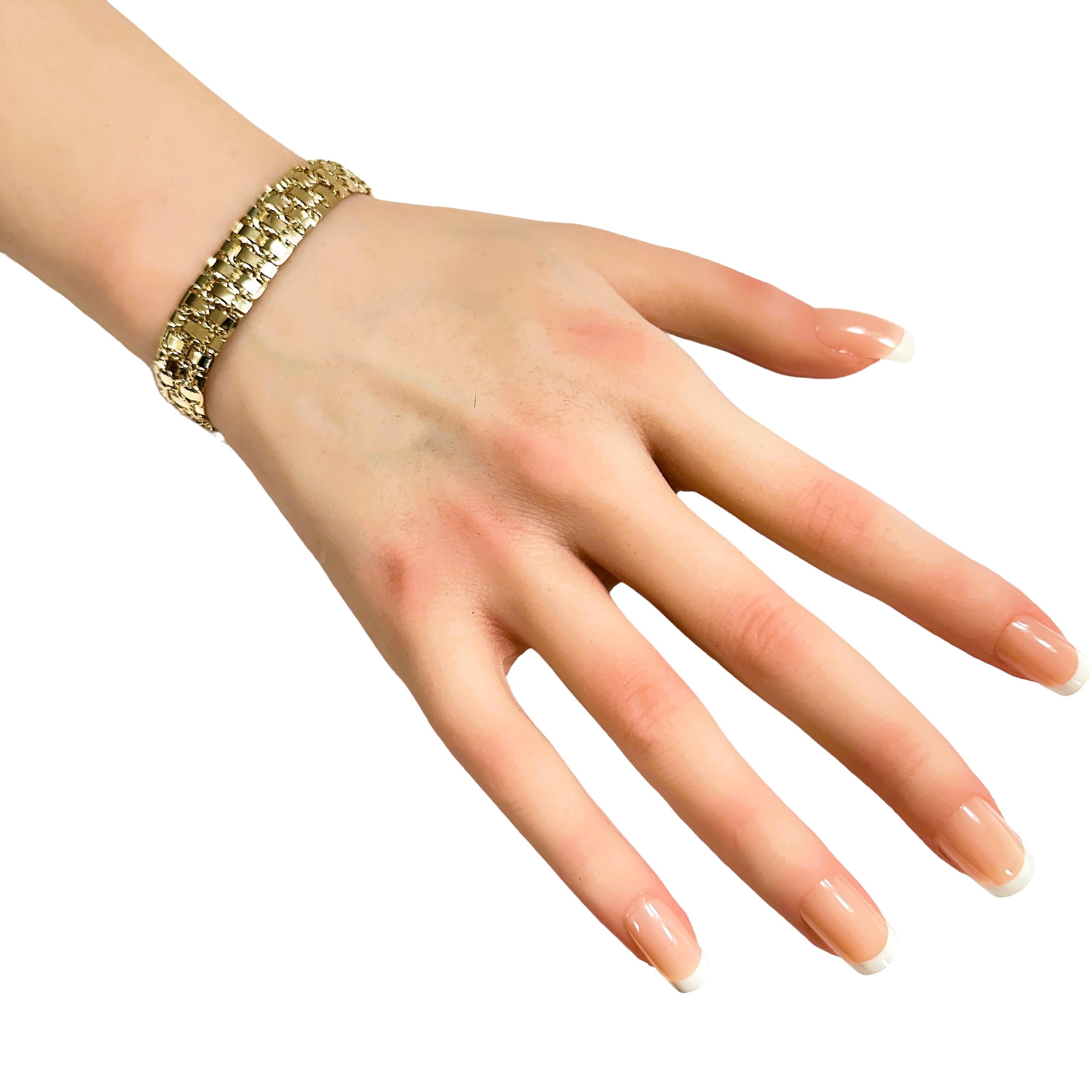14k Gelbgold Ausgefallenes Gliederarmband 7,25 