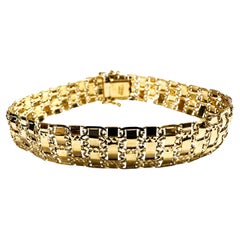 14k Gelbgold Ausgefallenes Gliederarmband 7,25 " Langes 12,5 Gramm