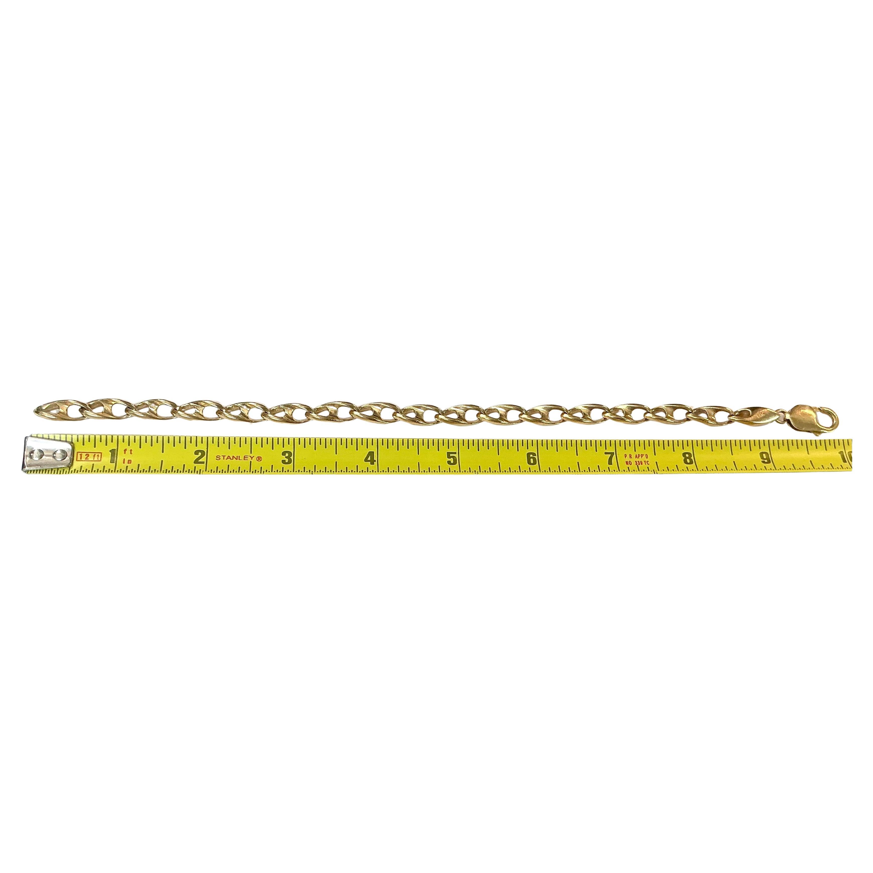 Bracelet à maillons en or jaune 14k Bon état - En vente à Bradenton, FL
