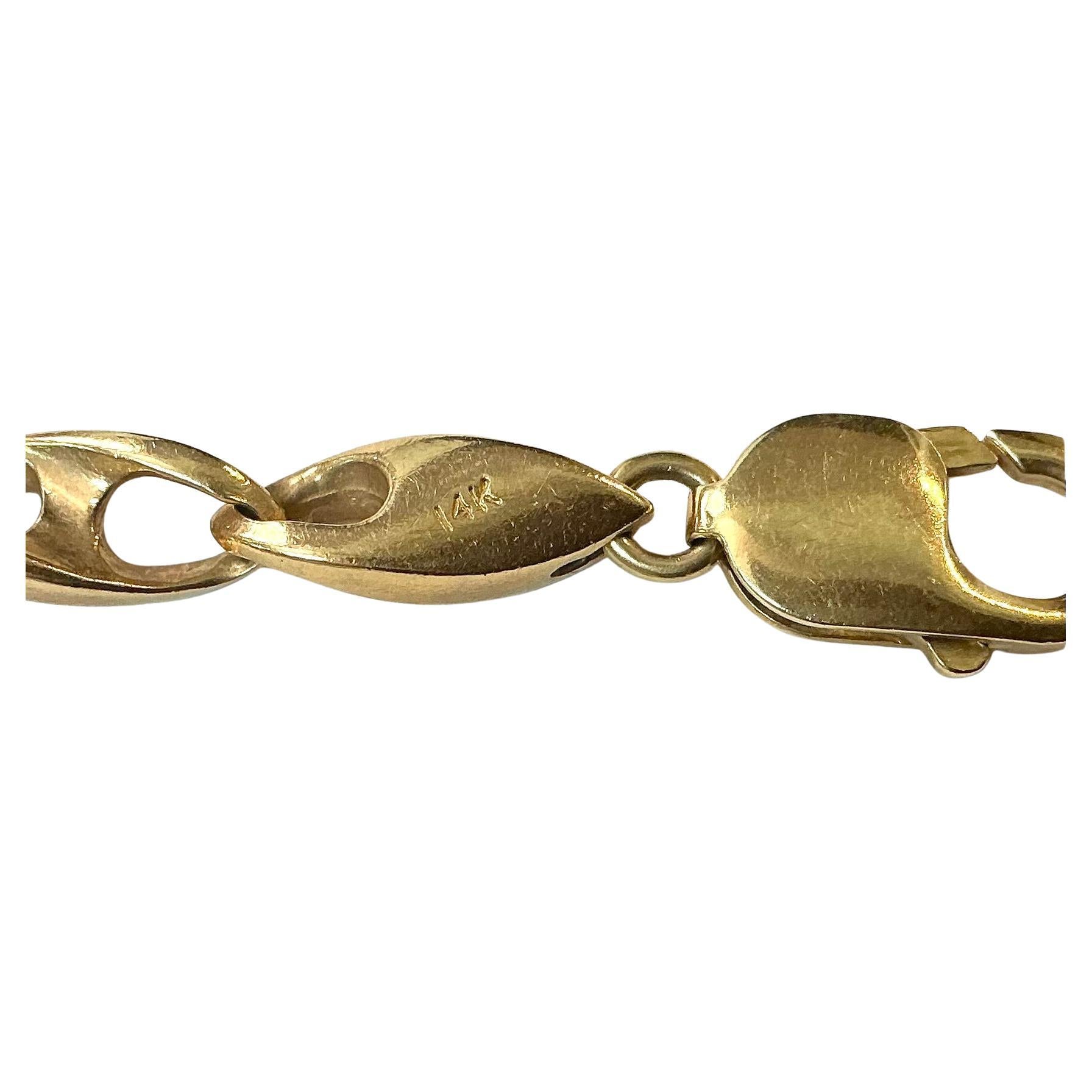 Bracelet à maillons en or jaune 14k Unisexe en vente