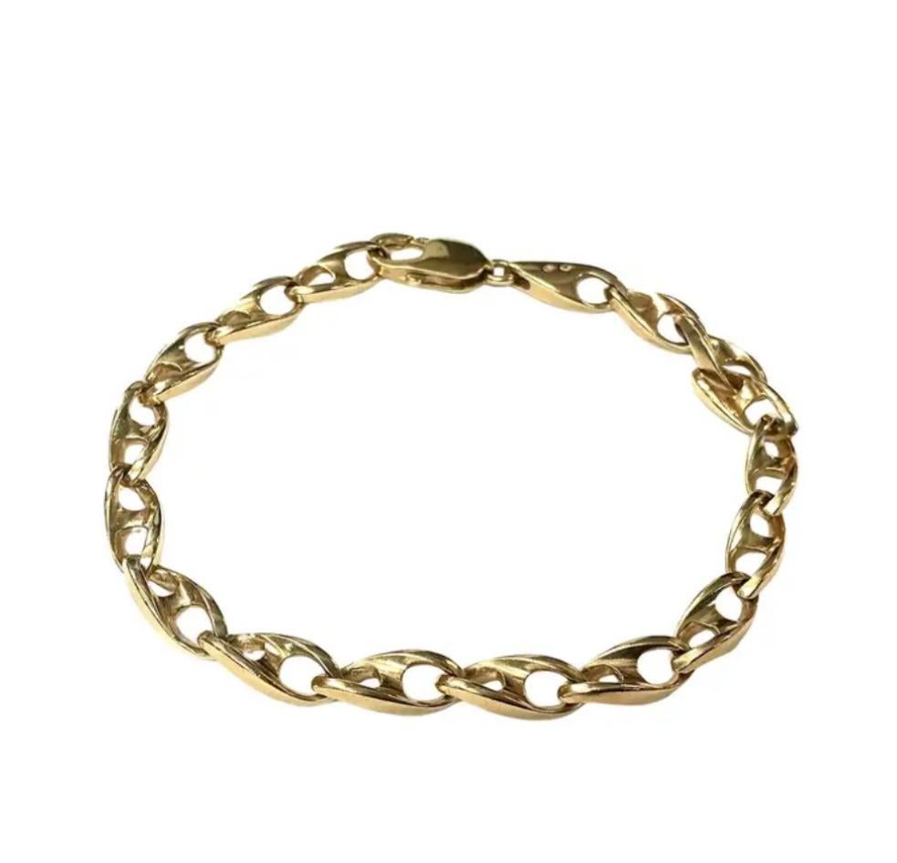 Bracelet à maillons en or jaune 14k en vente 1