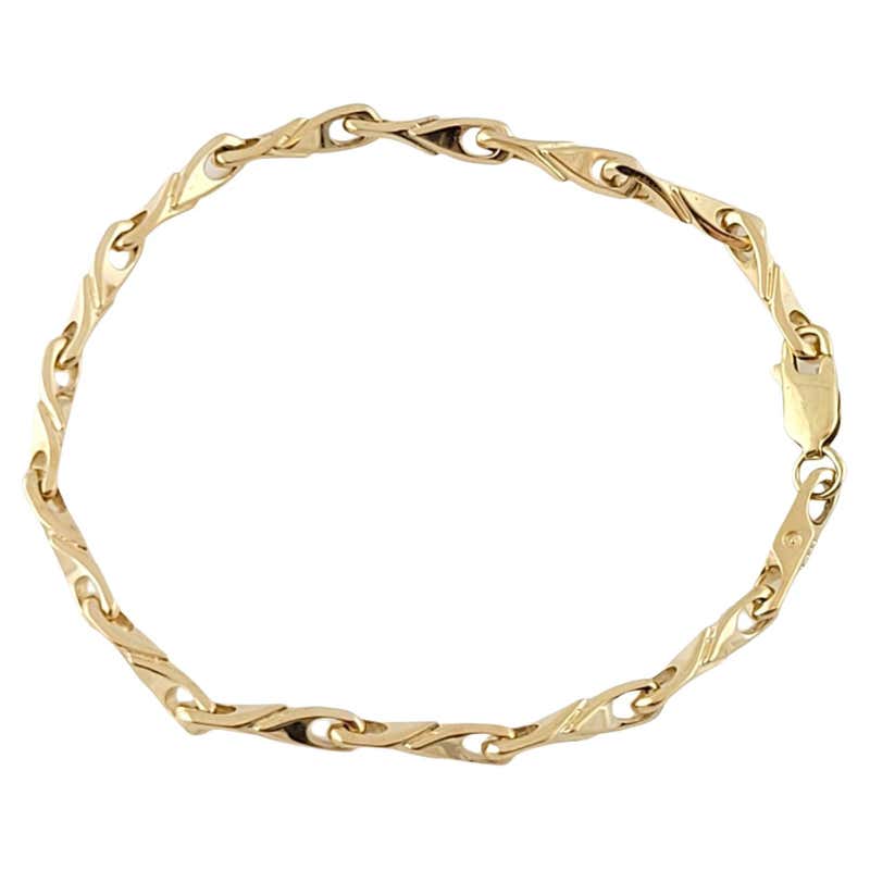 Wide Five Row Link Bracelet in 14K Yellow Gold at 1stDibs