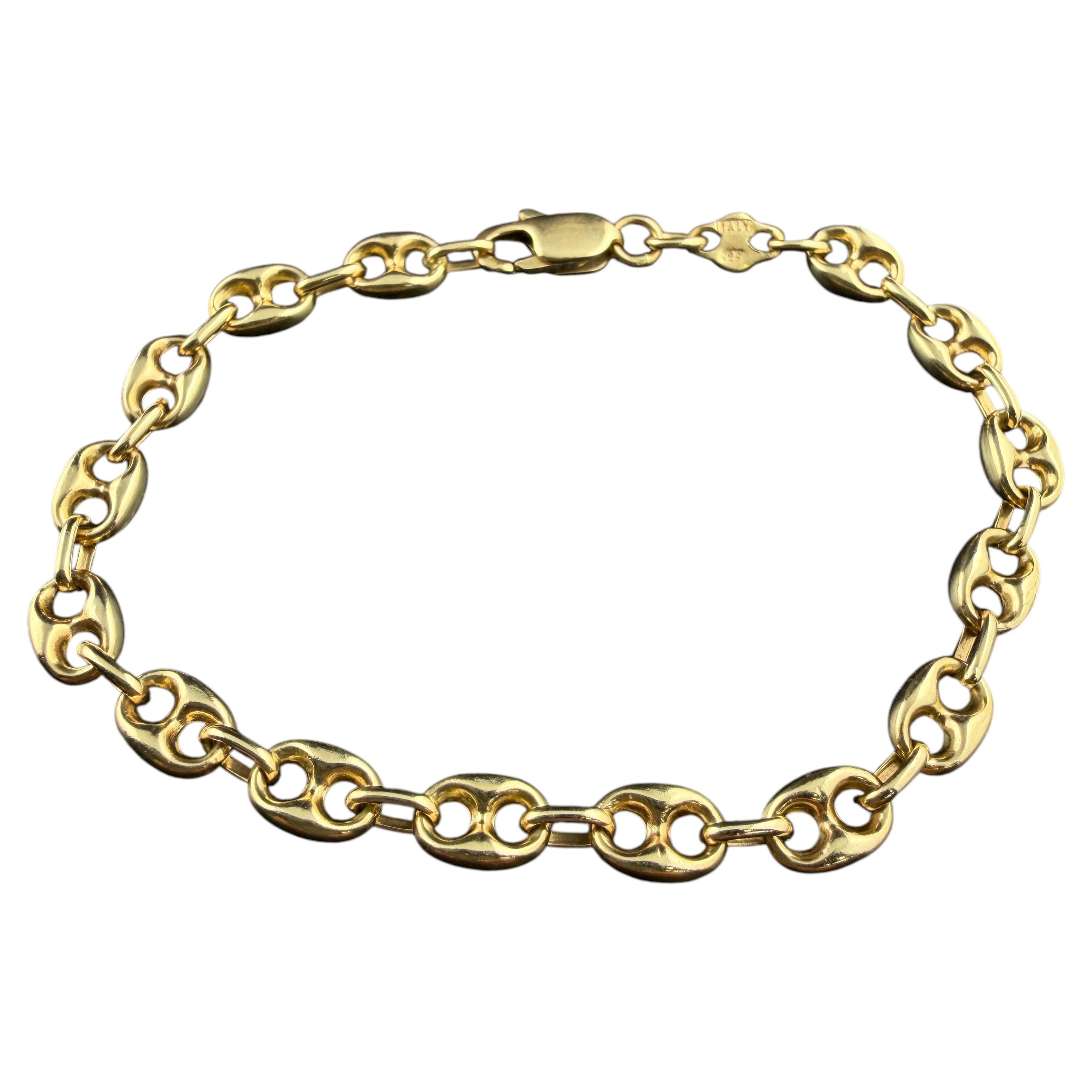 14k Yellow Gold Link Bracelet/Made in Italy