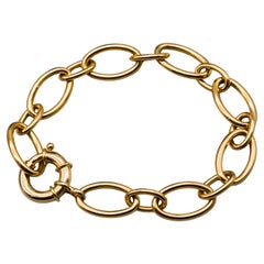 14k Yellow Gold Link Bracelet With Oversized Clasp