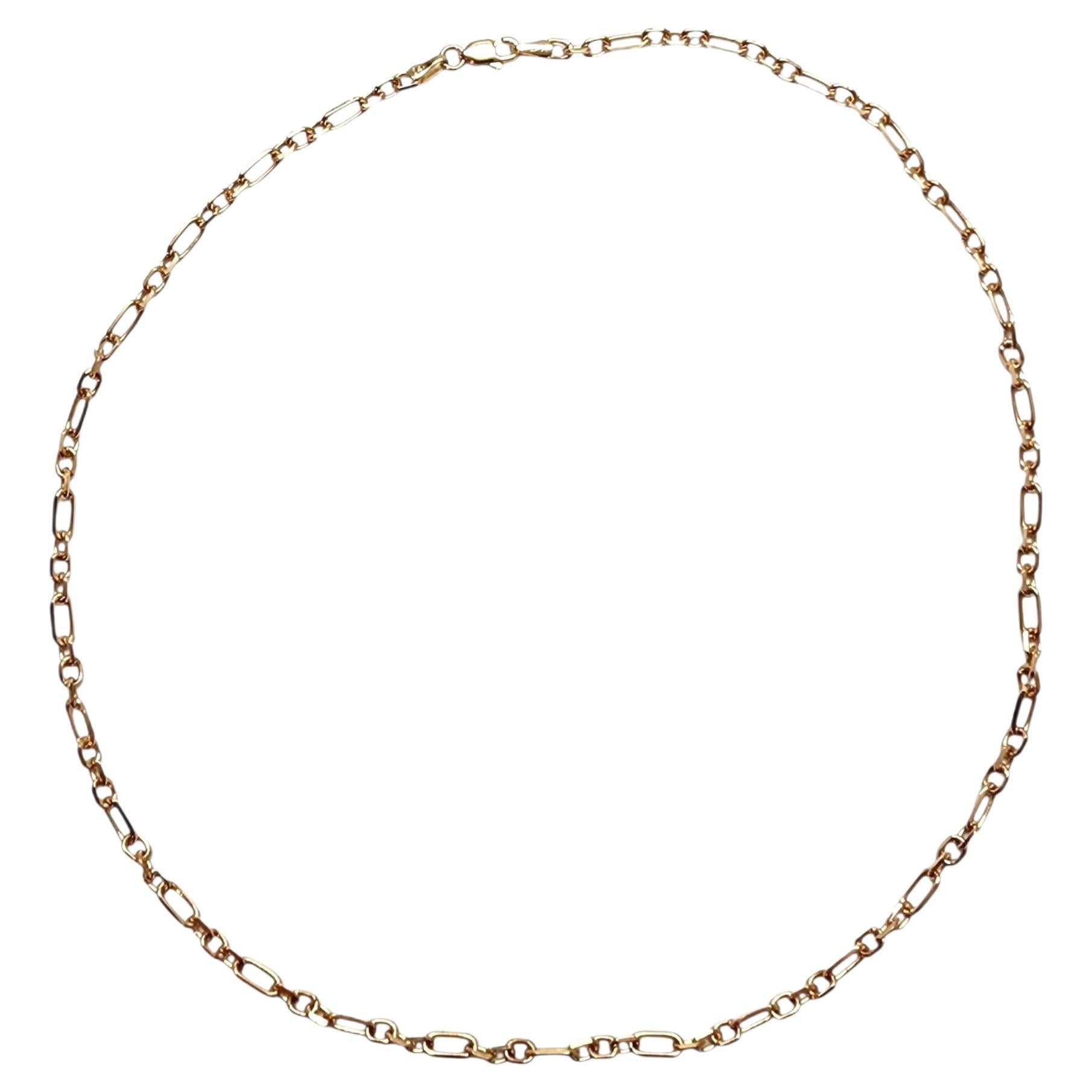 14K Yellow Gold Link Necklace 16" #22814 For Sale