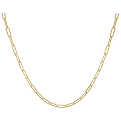 14 Karat Yellow Gold Link Paperclip Chain Necklace