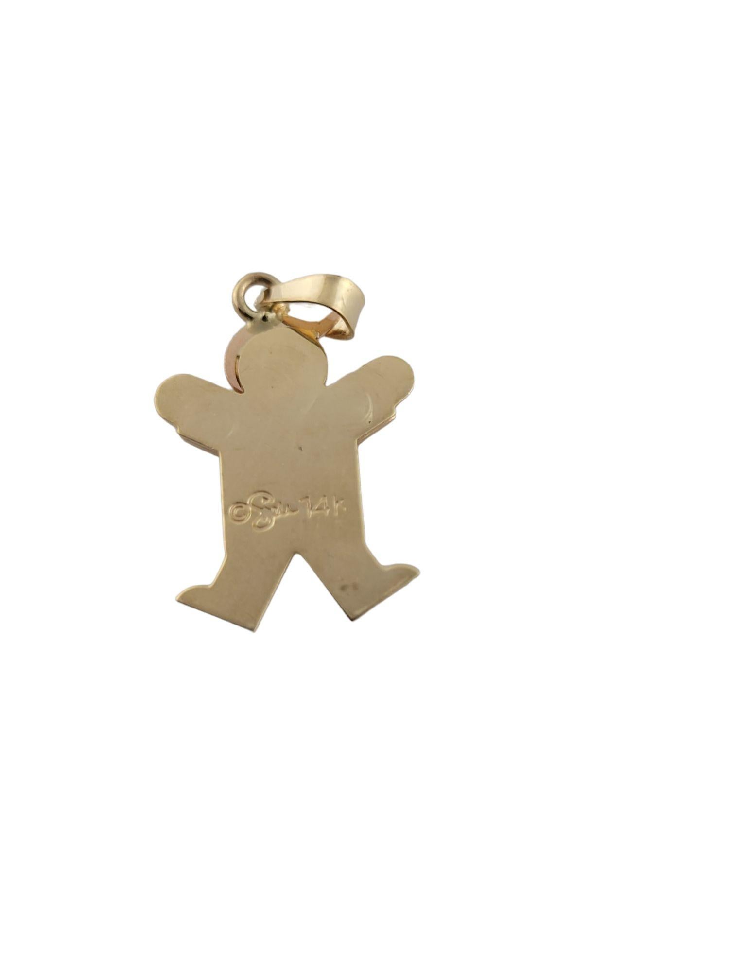 14K Yellow Gold Little Boy Charm #12946 In Good Condition For Sale In Washington Depot, CT