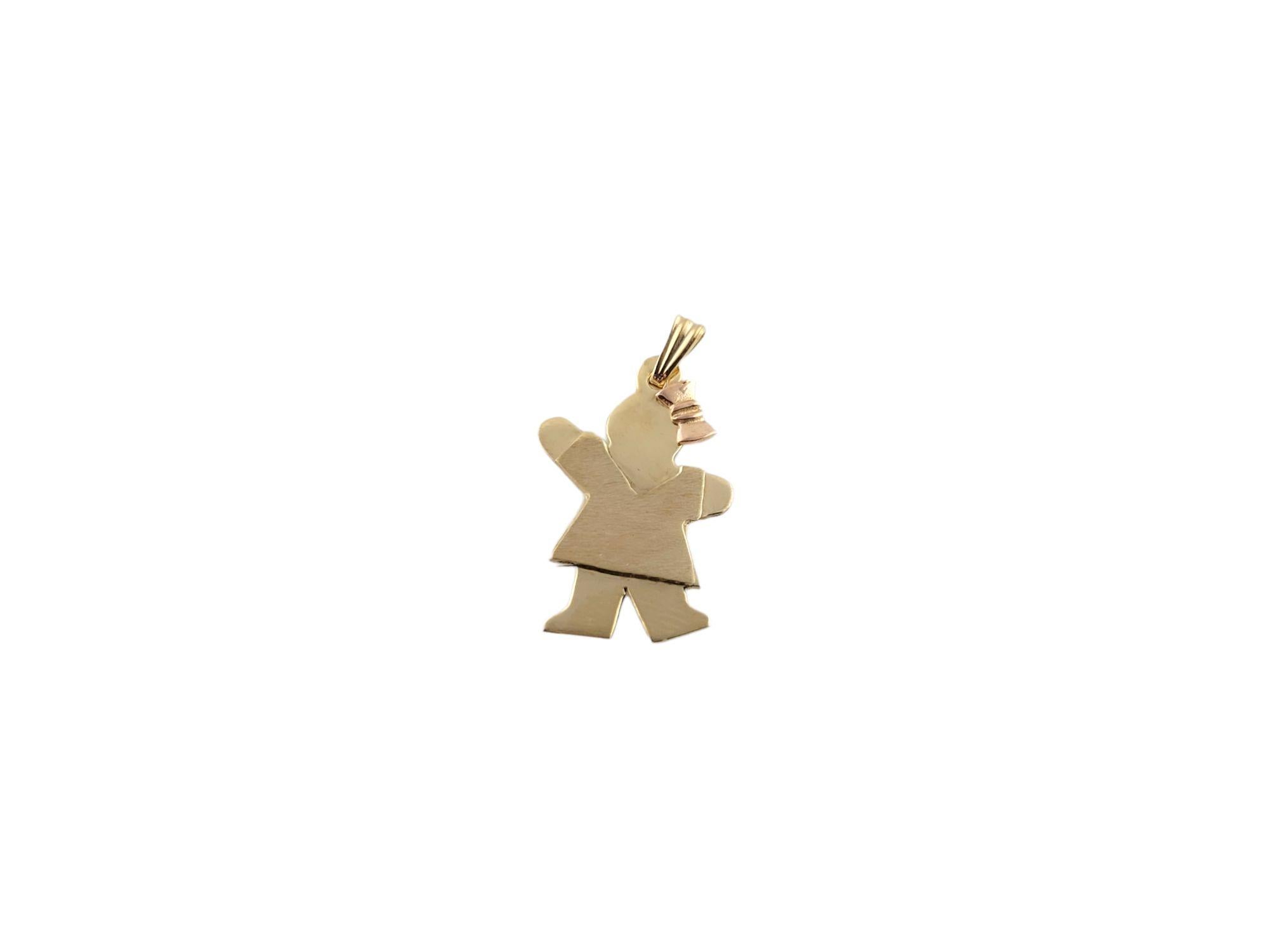 14k Yellow Gold Little Girl Charm For Sale 1