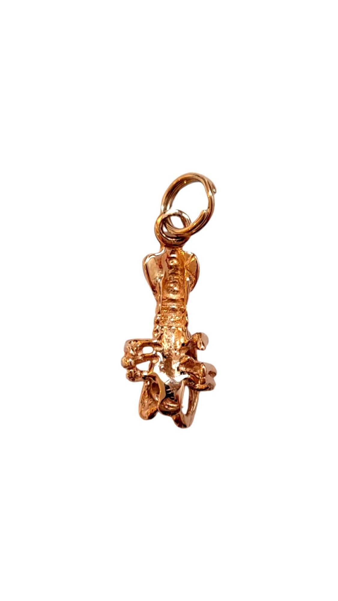 Charm de homard en or jaune 14K -

Cette breloque de homard détaillée présente un design ludique, capturant les caractéristiques uniques de la créature marine. Fabriqué en métal de haute qualité, il s'agit d'une pièce amusante d'inspiration