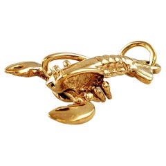 14K Yellow Gold Lobster Charm