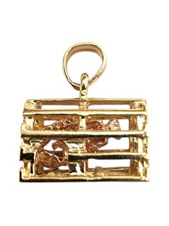 Charm trappola per aragoste in oro giallo 14K #21991