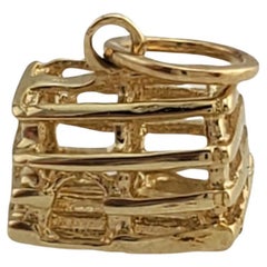 14K Yellow Gold Lobster Trap Charm