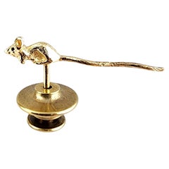 Cravatta per topi a coda lunga in oro giallo 14K #22514