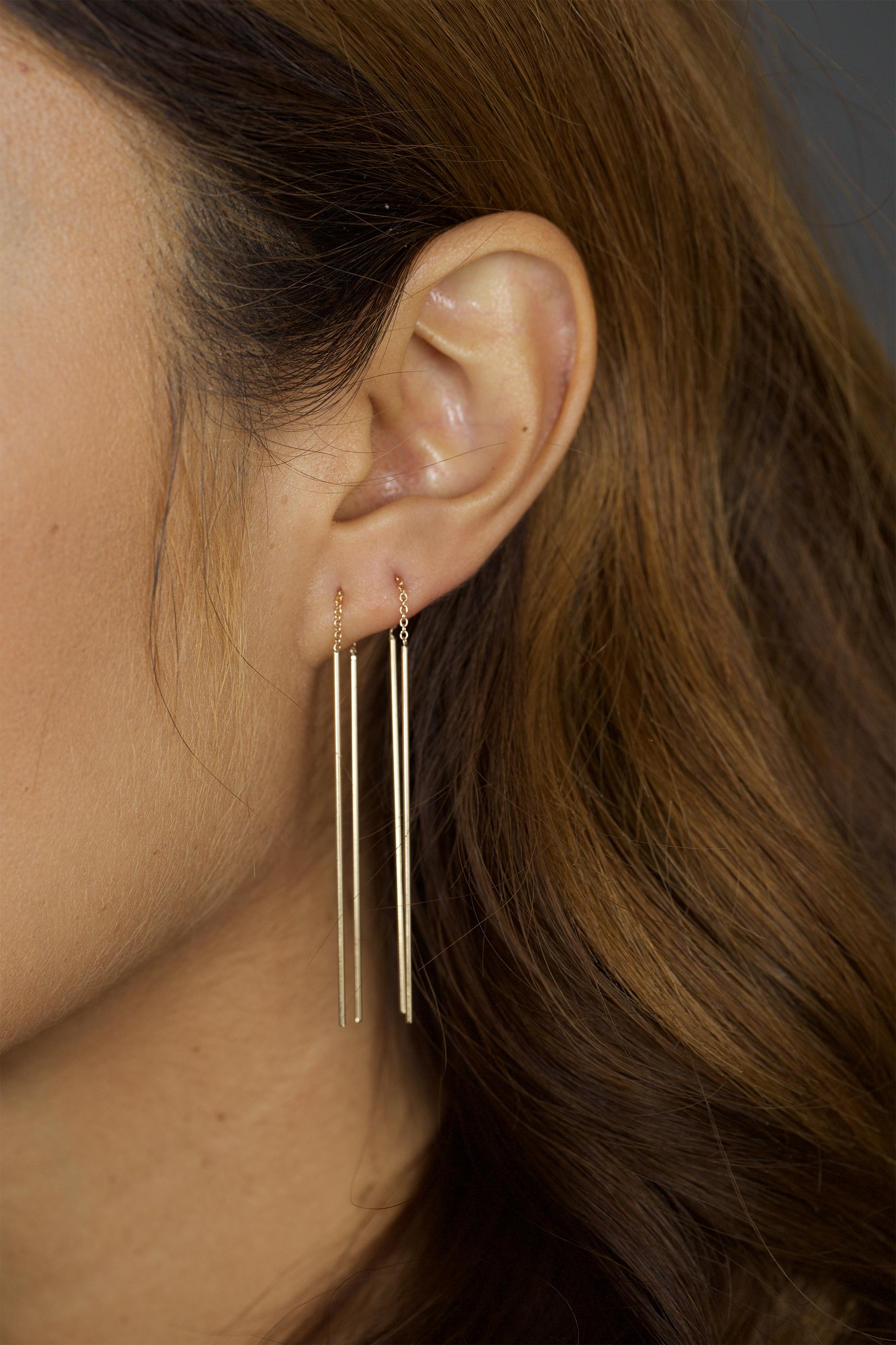 extra long threader earrings