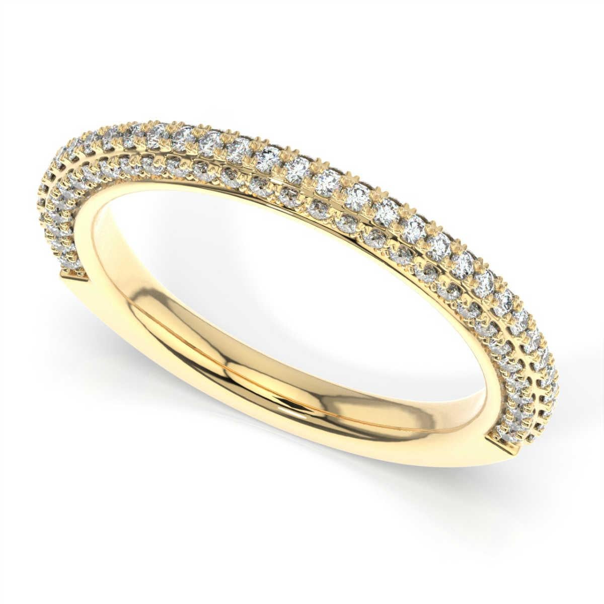 Round Cut 14K Yellow Gold Louise Diamond Ring '1/2 Ct. tw' For Sale